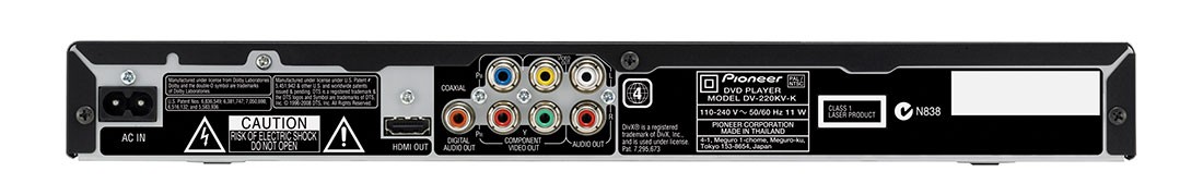 Pioneer DV-220V-k Region Free 1080p upscaling dvd player with usb 